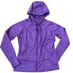Athleta Space Dye Strength Hoodie 2 Jacket Royal Purple Space Dye Full Zip Large